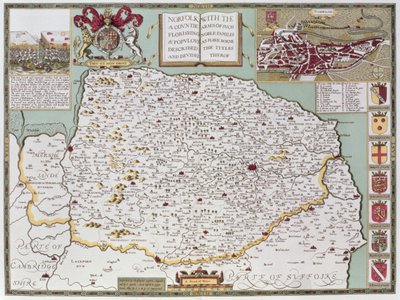 Norfolk, engraved by Jodocus Hondius from John Speed